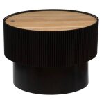 Table basse enola en placage frne d55cm noir - atmosphera createur dinterieur