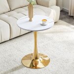 Table basse fixe ronde 60 cm table dappoint pour salon / coin repas plateau mdf mid - century pi�tement ...