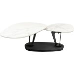 Table basse franklin effet marbre blanc kare design