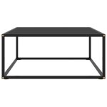 Table basse - generique - 80x80x35 cm - verre trempé - acier enduit de poudre - noir Table basse - generique - 80x80x35 cm - verre trempé - acier enduit de poudre - noir