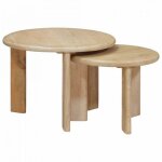 Tables basses gigognes 2 pcs en bois de manguier massif noir 50x50x40 cm empilables