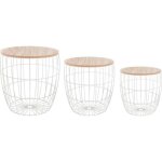 Tables basses gigognes - atmosphera - style scandinave - blanc - rangement