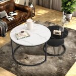 Tables basses gigognes - non spécifié - ronde - bois et métal - 2 pièces - 180 lb de capacité Tables basses gigognes - non spécifié - ronde - bois et métal - 2 pièces - 180 lb de capacité
