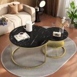 Tables basses gigognes - non sp�cifi� - ronde - bois et m�tal - 2 pi�ces - 180 lb de capacit�