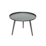 Table basse ronde grise en aluminium antiparos  60 x 42 cm - jardiline