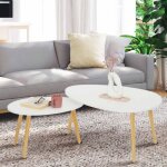 Idmarket lot de 2 tables basses gigognes gaia laques blanc scandinave