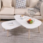 Tables basses gigognes scandinave laquées blanches - biling - ovale - bois massif - l 98 x l 61 - h 39 ... Tables basses gigognes scandinave laquées blanches - biling - ovale - bois massif - l 98 x l 61 - h 39 ...