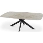 Table basse helios - 130x70x45cm - ovale danois - marbre beige