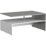 Table basse hexagonale en pierre et verre - vicco - amato - blanc - 90cm x 60cm x 42cm