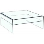 Table basse - ice - design carr en verre tremp avec tagre vitre - contemporain