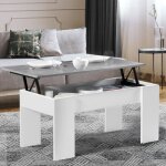 Idmarket table basse plateau relevable rectangulaire tara bois blanc et effet bton