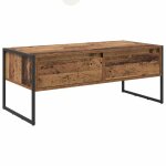 Table basse industrielle - vidaxl - bois ancien - 100x46x40 cm - bois ding�nierie - avec tiroir - style ...