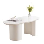 Table basse - table basse irr�guli�re haut brillant en mdf laqu� design moderne pour salon blanc 100x(40 ...