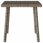 Table basse de jardin en rotin - wiens - 40x40x37 cm - gris - r�sine tress�e - r�sistance aux uv - cadre ...