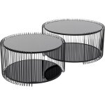 Tables basses wire double noires set de 2 kare design