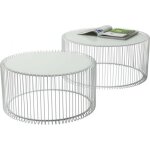 Table basse ronde wire blanche 2 / set kare design Table basse ronde wire blanche 2 / set kare design