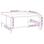 Table basse - keenso - ab821101 - bois dingnierie - mtal - noir 80x80x365 cm