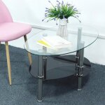 Table basse - lesaudaces - ovale en verre et acier inoxydable - blanc - contemporain - design Table basse - lesaudaces - ovale en verre et acier inoxydable - blanc - contemporain - design