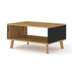 Table basse luxi 90 x 60 cm ch�ne artisan / noir mat