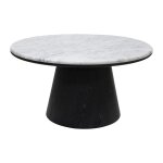 Table basse en marbre et placage ch�ne - noir - sadura
