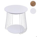 Table basse mca hwc - p60 m�tal mdf ronde � 50 cm blanche
