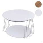 Table basse mca hwc - p60 m�tal mdf ronde � 70 cm blanche