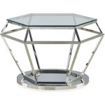 Table basse aston en verre transparent et pied argent Table basse aston en verre transparent et pied argent