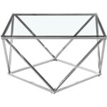 Table basse louana en verre transparent et pieds argent Table basse louana en verre transparent et pieds argent