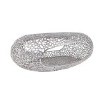 Table basse metrix ovale 119 cm argent�e avec niche int�gr�e ? table basse design en aluminium
