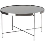 Table basse noire et argentée ronde ø63 cm lucea - beliani - elégance - chic - brillant - métal Table basse noire et argentée ronde ø63 cm lucea - beliani - elégance - chic - brillant - métal