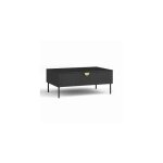 Table basse noire et poigne dore avec clapet - collection mondo
