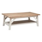 Table basse olbia en acacia 120x70cm blanc - atmosphera createur dinterieur