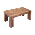 Table basse orbo rectangulaire 100 cm ? table basse rustique en bois massif de sheesham