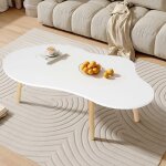 Table basse ovale 100 x 50 x 41 cm blanc - contemporain - design - salon - meuble de salon
