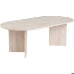Table basse ovale - calicosy - effet travertin - iris - l119cm