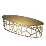 Table basse ovale 150x60x40 cm en aluminium dor� - josy