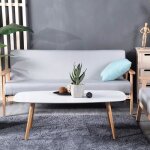 Table basse ovale blanche - haute qualit - 110x50x45 cm