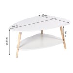 Table basse ovale contemporaine she - blanc - pieds en h�tre