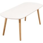Table basse ovale design moderne pour salle er chambre 110 * 50 * 45cm - blanc