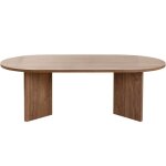 Table basse ovale effet noyer 119 cm - orane