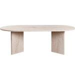 Table basse ovale effet travertin 119 cm - orane