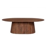 Table basse ovale collection mitchel en bois exotique de manguier brun clair 120x70cm Table basse ovale collection mitchel en bois exotique de manguier brun clair 120x70cm