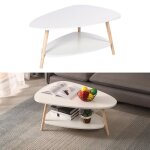 Table basse ovale mixmest blanc laqué mat 2 couches scandinave Table basse ovale mixmest blanc laqué mat 2 couches scandinave