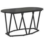 Table basse ovale moderne - vidaxl - 80x40x40. 5 cm - ch�ne noir - bois ding�nierie et m�tal - design ...