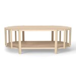 Table basse ovale multifonction - garosa - design moderne avec rangement - table centre en bois pour ...