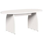 Table basse ovale en pin massif - vidaxl - 80x40x35 cm - blanc - pin massif - design rustique - usage ...