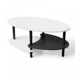 Table basse ovale tables de salon avec �tag�re 3 niveaux tables basses pour s�jour chambre bureau 90�50�42cm ...