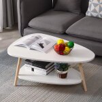 Table basse ovale scandinave - blanc laqué mat - 90 * 60 * 40cm Table basse ovale scandinave - blanc laqué mat - 90 * 60 * 40cm