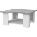 Table basse pilvi - blanc et béton clair - contemporain - l 67 x p 67 x h 31 cm Table basse pilvi - blanc et béton clair - contemporain - l 67 x p 67 x h 31 cm