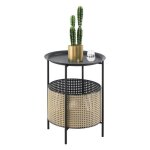 Table basse � plateau amovible beaumont 40x35cm noir sable [en. casa]